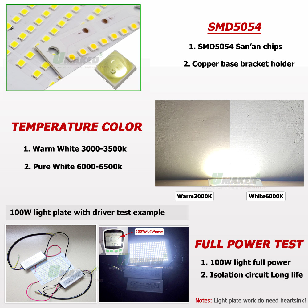 1 adet LED PCB SMD5054 projekt - Flood Tray Table incelemesi ve fiyatı