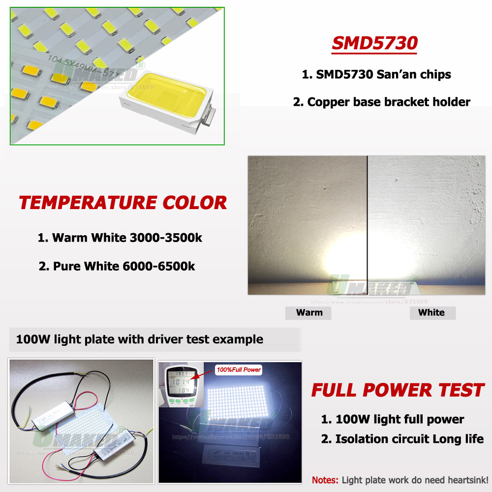 50W LED PCB + sürücü projektör - Flood Tray Table incelemesi ve fiyatı